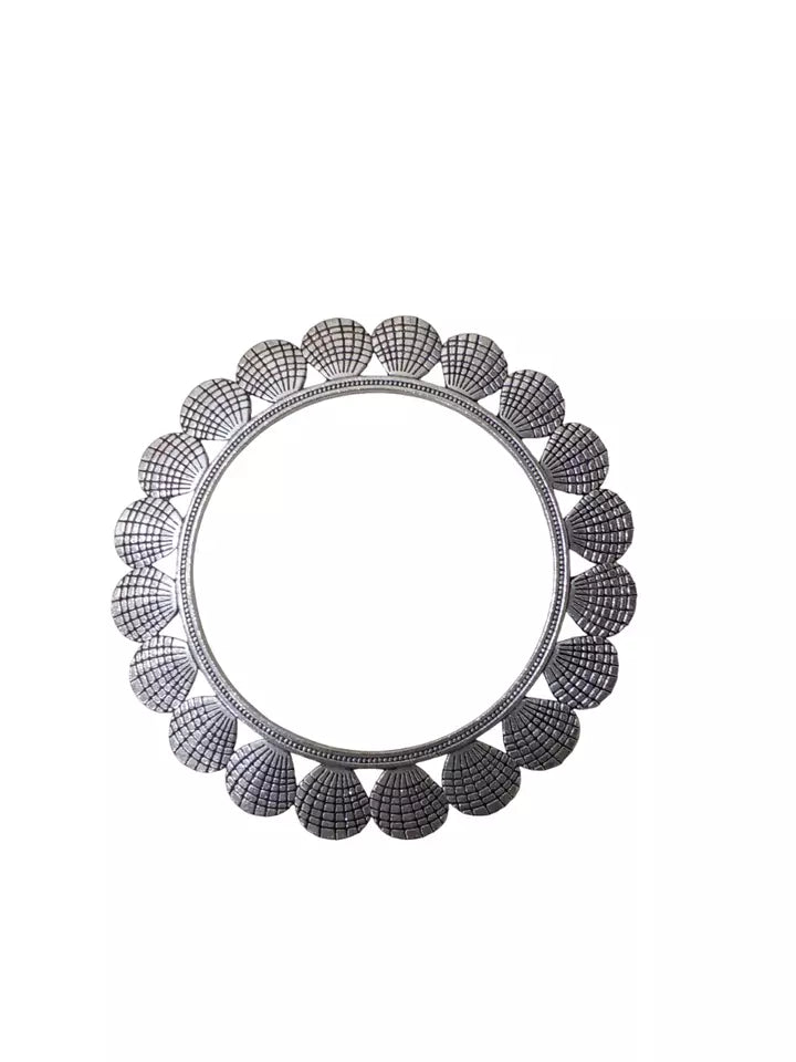 Women Brass Silver Oxidised Bracelet Bangles Brass Rajasthani 5 Pcs Size 2.6