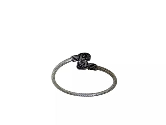 Women Brass side openable Bracelet Bangles Brass Silver  Oxidised Tone By Kalra Creations