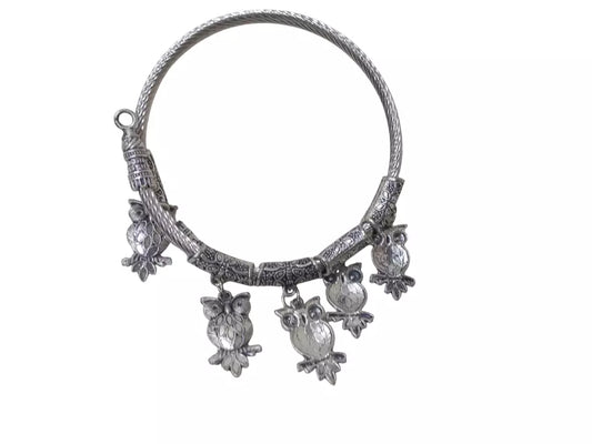 Women Brass Bangle side openable Bangles Brass Silver Oxidised Bracelet By Kalra Creations