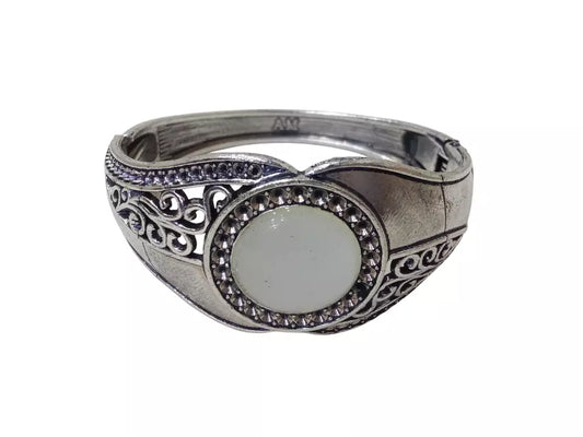 Women Brass Oxidised Bangle side openable Bangles Brass Silver Bracelet By Kalra Creations