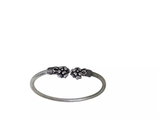 Women Brass Bangles Oxidised side openable Brass Silver Tone Bracelet By Kalra Creations