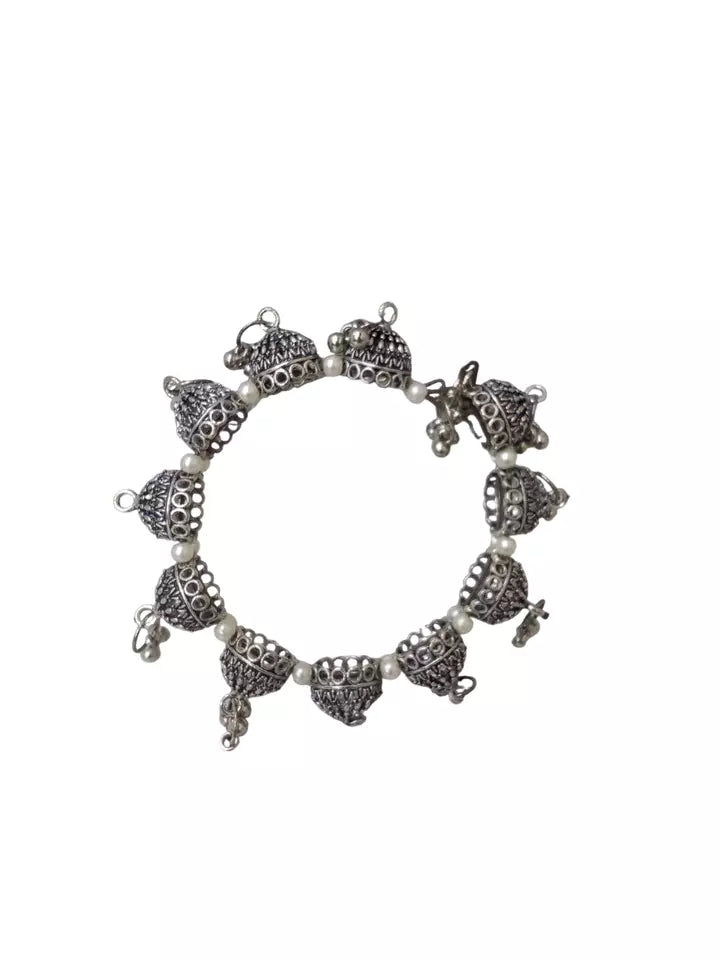 Women Indian Brass Side Openable Bracelet Oxidised Rajasthani Bangles