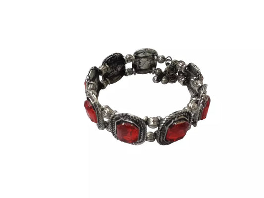 Women Brass Oxidised Rajasthani Side Openable Bracelet Bangles Brass Silver Tone