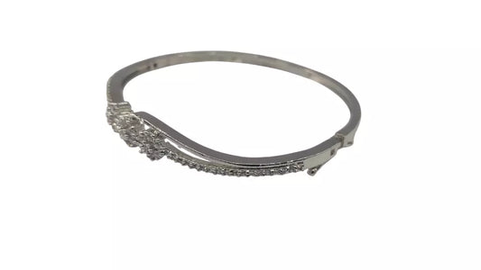 Women Bracelet Silver Plated Indian Jewelery Stone Kada Bracelet AD