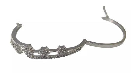Women Bracelet Silver Plated Indian Jewelery Stone Kada Bracelet AD