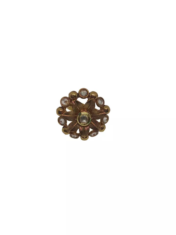Style Speaks India Polki Adjustable Kundan Rings for Women Bollywood