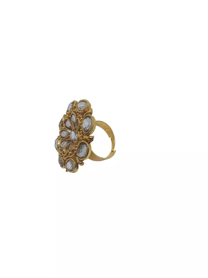 Style Speaks India Polki Adjustable Kundan Rings for Women Bollywood