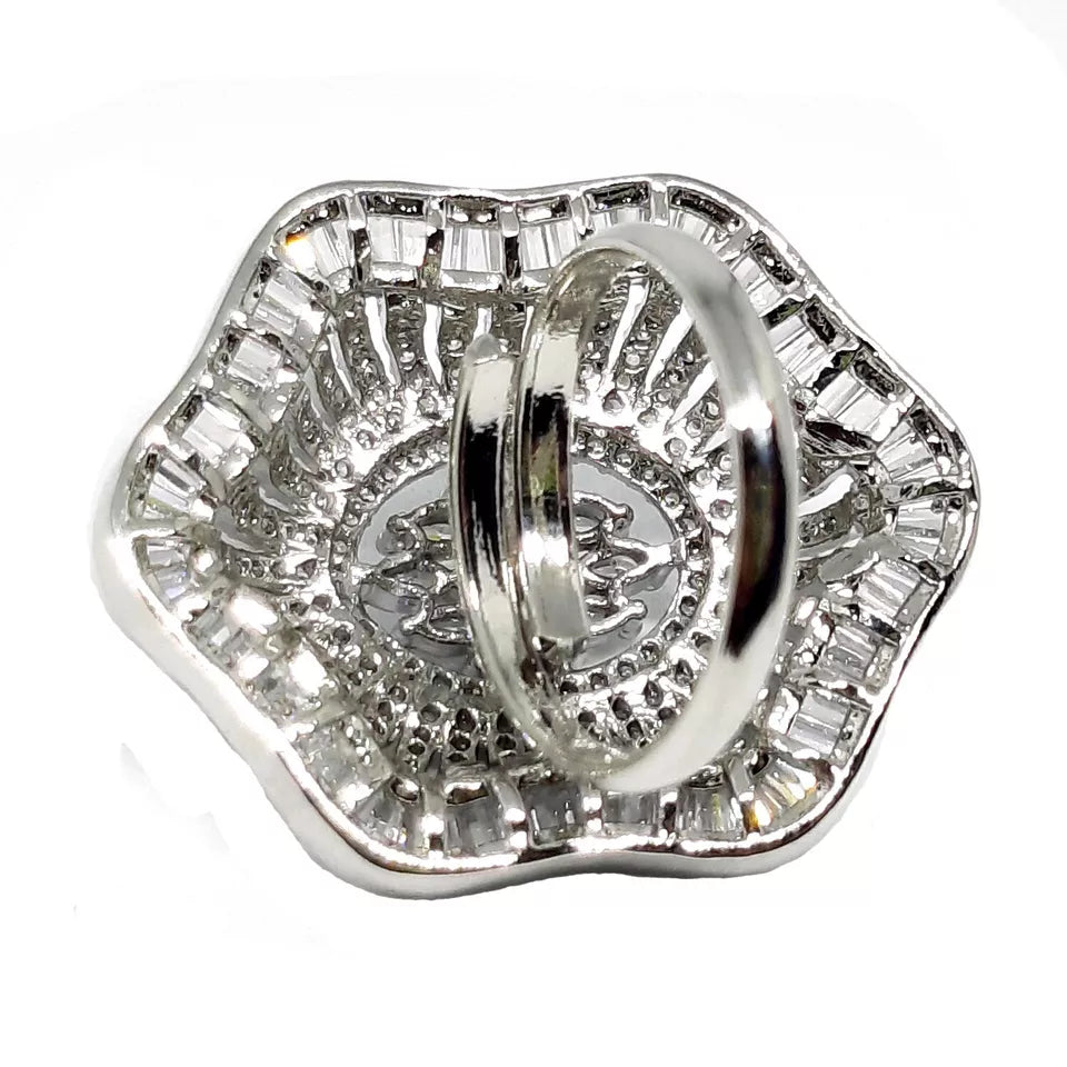 Women Ring Silver Plated Handmade Engagement Ring Copper Imitation Jewellery