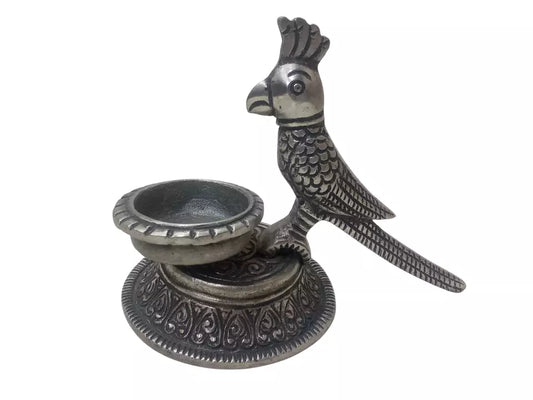 Handicraft Antique Bird T Light Candle Holder German Silver Brass By Kalra Creations