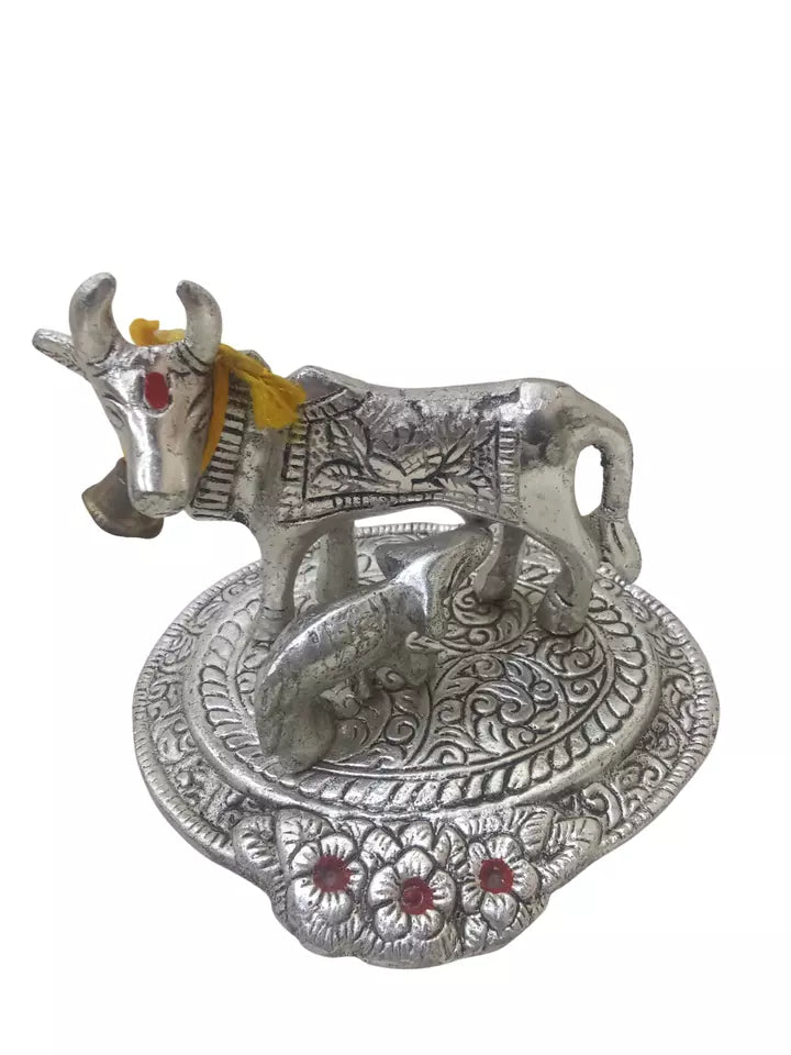 Cow and Calf Kamdhenu Cow Statue Sacared Animal Idols Pooja and Decorations