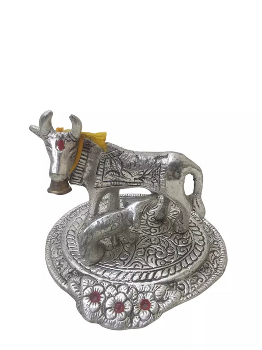 Cow and Calf Kamdhenu Cow Statue Sacared Animal Idols Pooja and Decorations