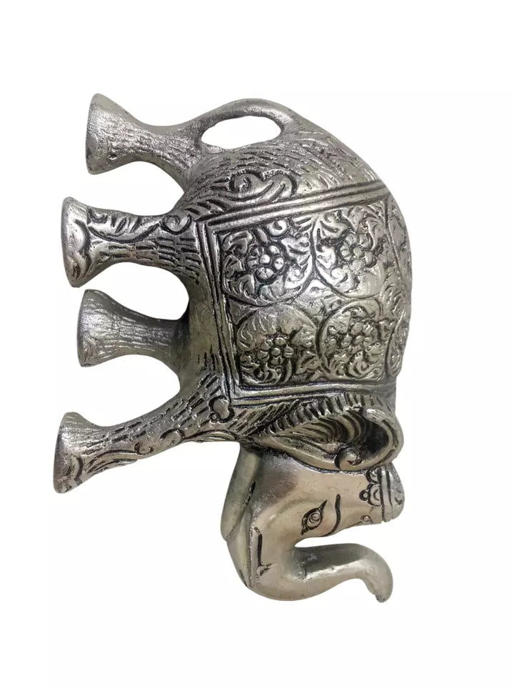 Silver Brass Metal Elephant Showpiece for Home Decor Housewarming Gift Medium By Kalra Creations