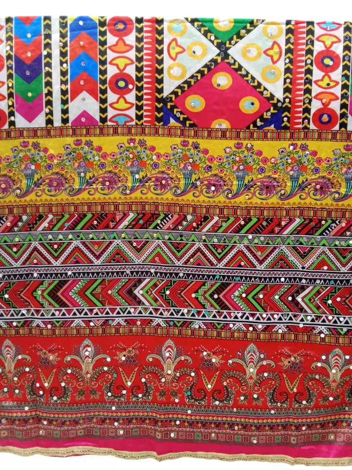 Pakistani Dupatta Women Heavy Mirror & Bead Handwork Perfect Weddings Festivals