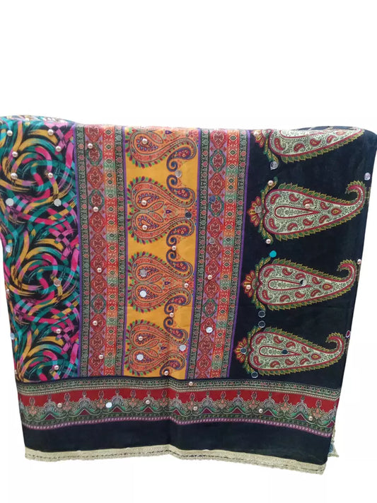Pakistani Dupatta Women Heavy Mirror & Bead Handwork Perfect Weddings Festivals