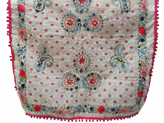Indian Dupatta With Gotta Lace Women Phulkari Handmade Bollywood Punjabi
