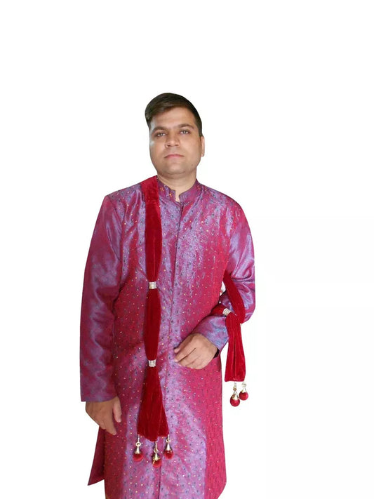 Men Stole Indian Wedding Scarves Handmade Sherwani Groom Velvet Dupatta By Kalra Creations