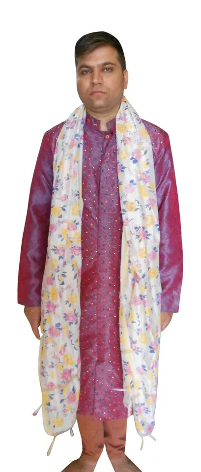 Men Scarves Traditional Sherwani Scarf Handmade Chunni Dupatta Groom Stole