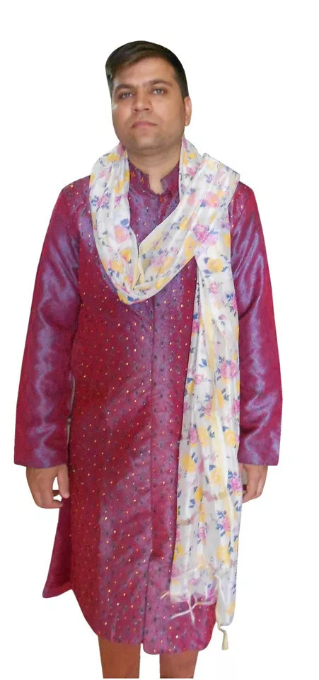 Men Scarves Traditional Sherwani Scarf Handmade Chunni Dupatta Groom Stole