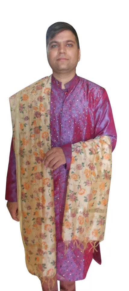 Men Scarves Designer Chunni Dupatta Indian Groom Stole Traditional