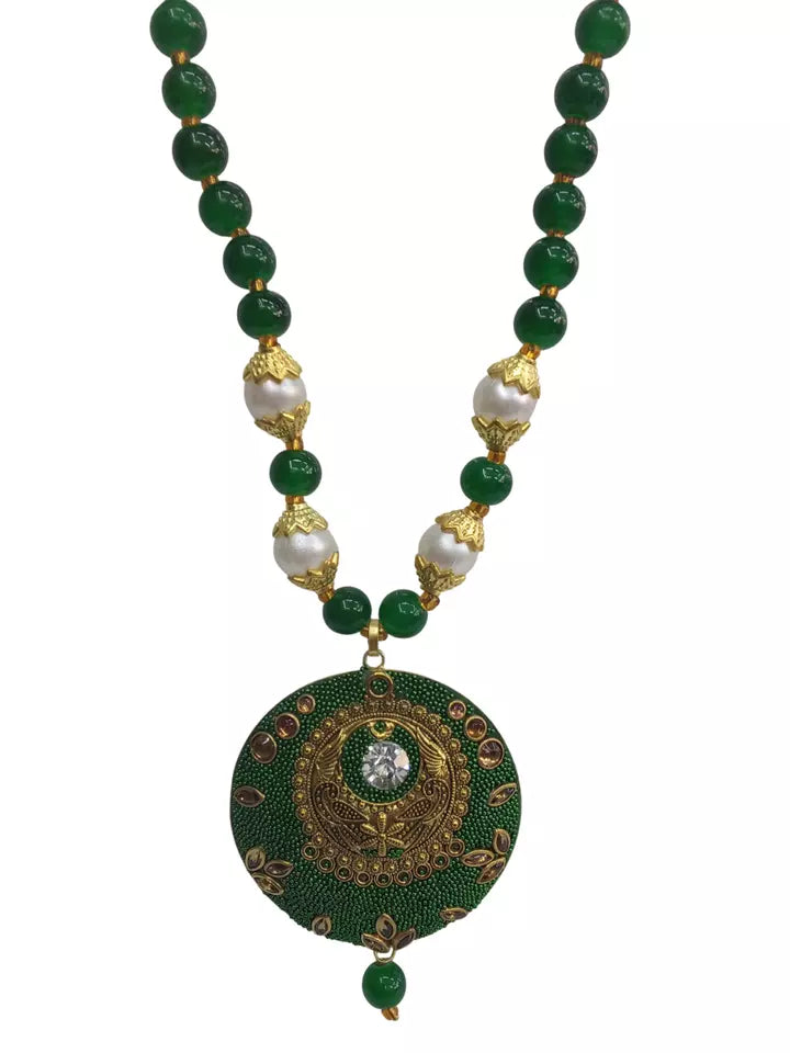 Women Jewellery Necklace Stylish Gold Plated Antique Wedding Girls Pendant Set