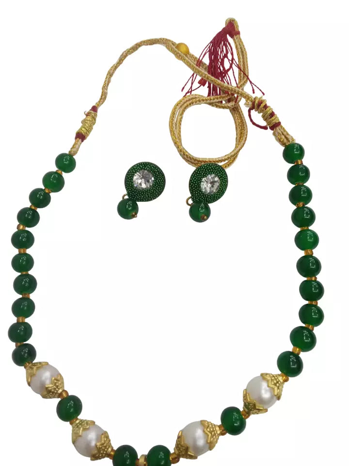 Women Jewellery Necklace Stylish Gold Plated Antique Wedding Girls Pendant Set