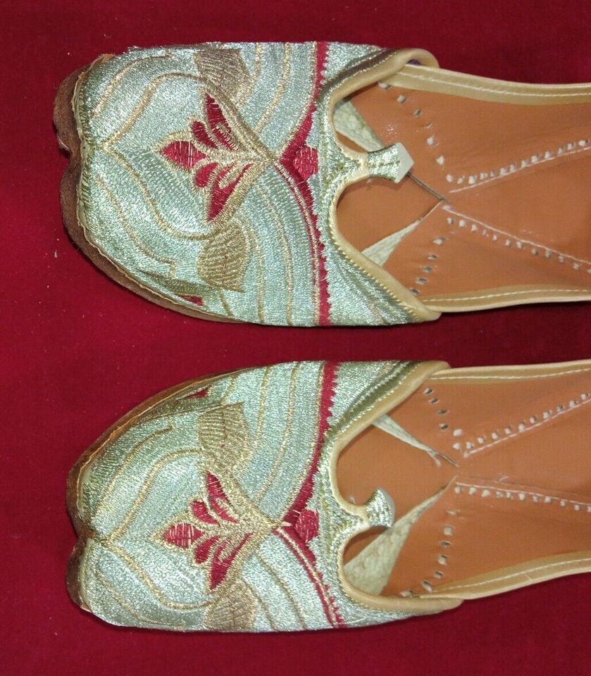 Women Shoes Handmade Indian Jutties Leather Casual Mojaries Flip-Flops Flat US 5.5-7.5