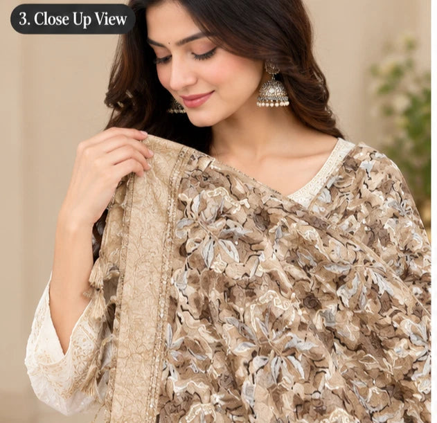 Wedding Dupatta Multicolor for Women Phulkari Bridal Silk
