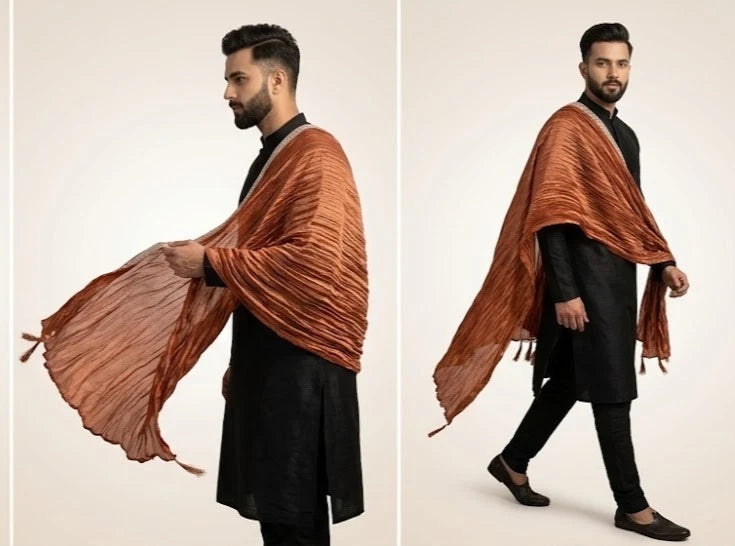Groom Sherwani Dupatta Silk Wedding Stole