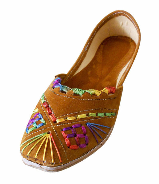 By Kalra Creations Women Shoes Indian Handmade Traditional Leather Mojaries Ethnic Jutties Flip-Flops US 12