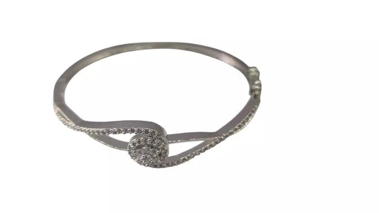 Women Bracelet Silver Plated Indian Jewelery Stone Kada Bracelet AD