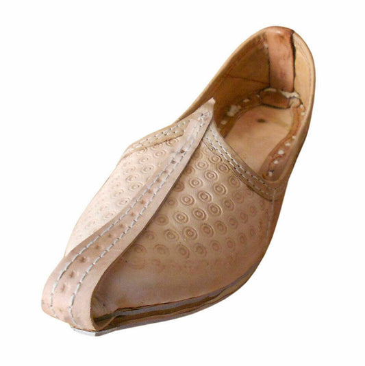 By Kalra Creations Men Shoes Traditional Indian Leather Mojaries Cream Oxfords Jutties Flip-Flops Flat US 8-10