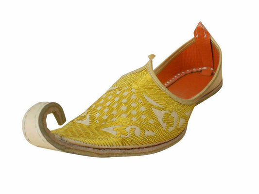 Men Shoes Indian Traditional Khussa Casual Leather Mojaries Handmade Oxfords Jutties Flip-Flop US 8.5