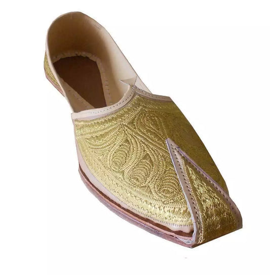 By Kalra Creations Men Shoes Indian Handmade Punjabi Khussa Loafers Leather Mojaries US 8.5/9.5