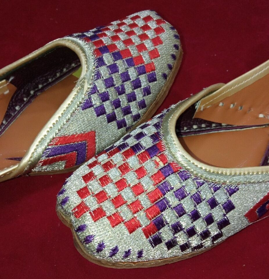 Women Shoes Casual Leather Mojaries Handmade Indian Jutties Flip-Flops Flat US 5.5-7.5