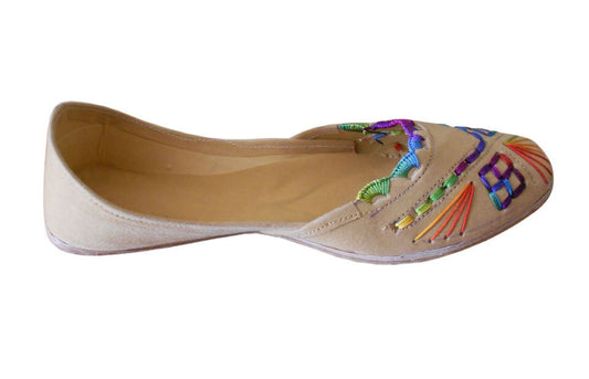 By Kalra Creations Women Shoes Traditional Leather Mojaries Camel Indian Oxfords Jutties Flip-Flops Flat US 9.5-12