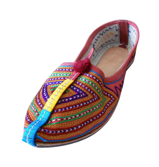 By Kalra Creations Women Shoes Indian Handmade Boho Mojaries Ethnic Leather Jutties Flip-Flops Flat US 6-9