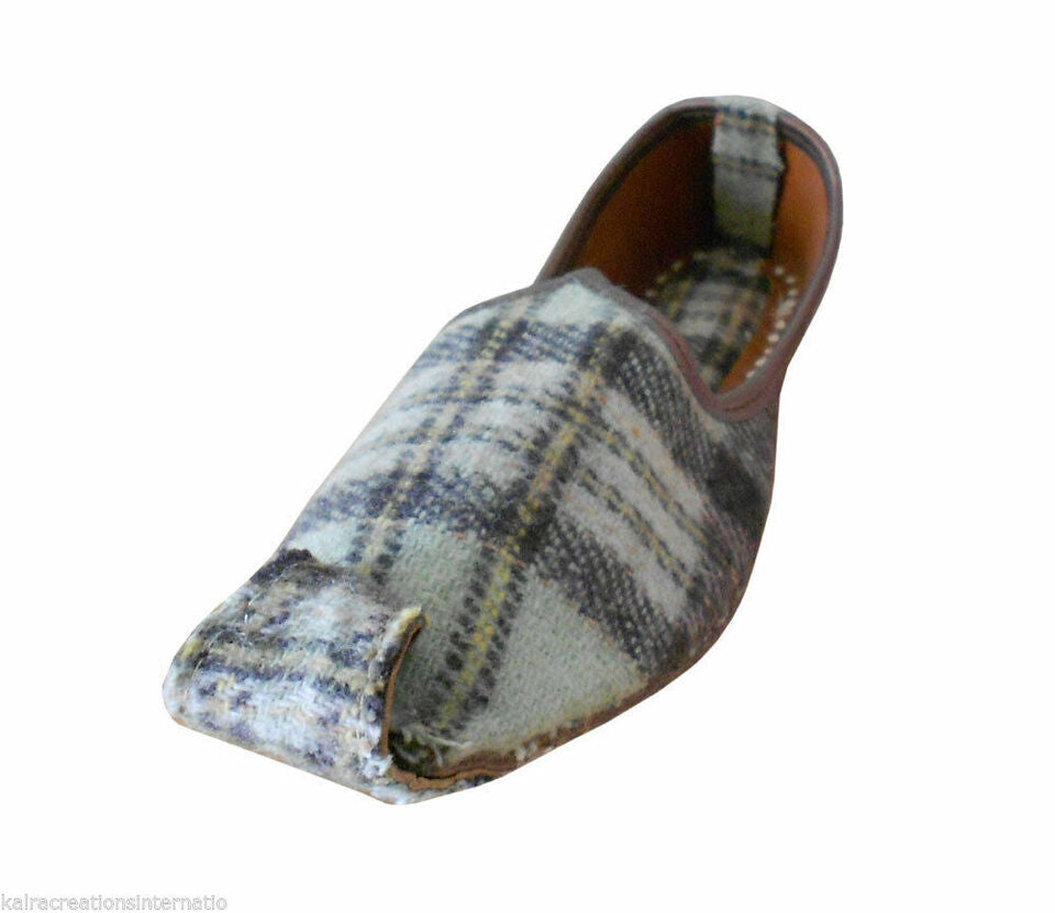 Women Shoes Indian Handmade Leather Mojaries Wedding Khussa Loafers Khussa Flip-Flops Flat US 7