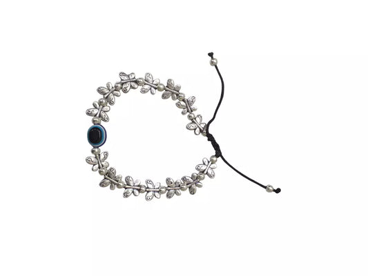 Womens Evil Eye Bracelet Black Beads Evil Eye Bracelet Adjustable Threads