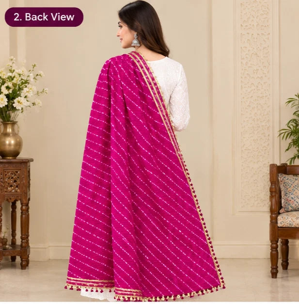 Wedding Dupatta Multicolor for Women Phulkari Bridal Silk