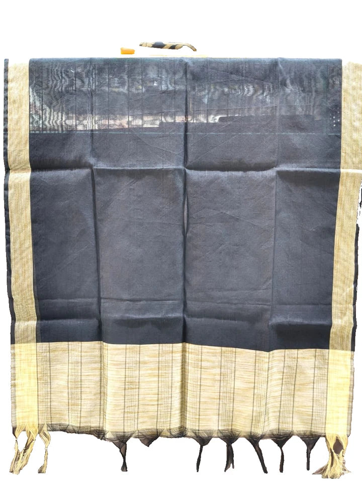 Wedding Dupatta Black & Golden for Women Bridal Silk