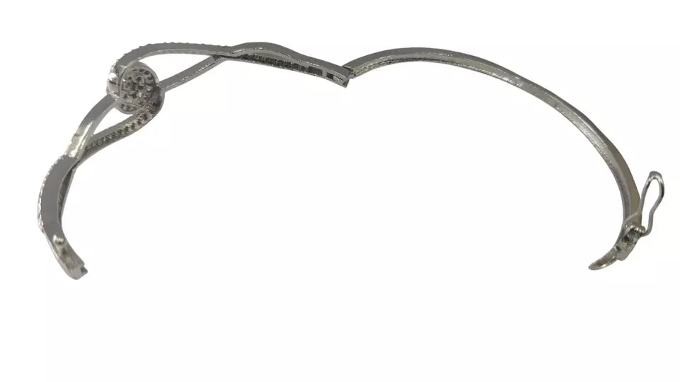 Women Bracelet Silver Plated Indian Jewelery Stone Kada Bracelet AD