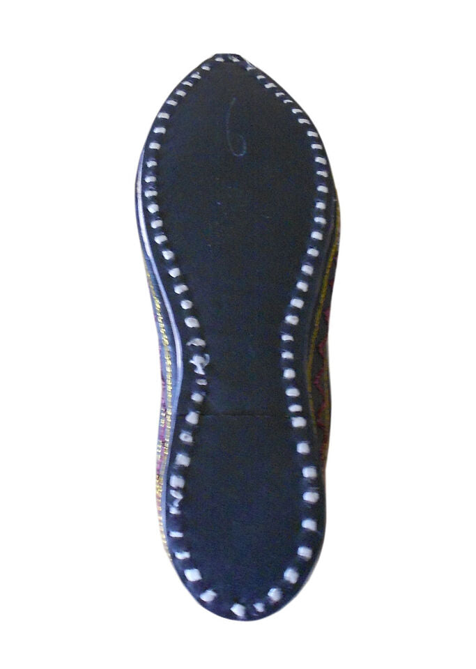 Women Shoes Indian Handmade Traditional Leather Jutties Pointy Mojaries Flip-Flops Flat US 6-7