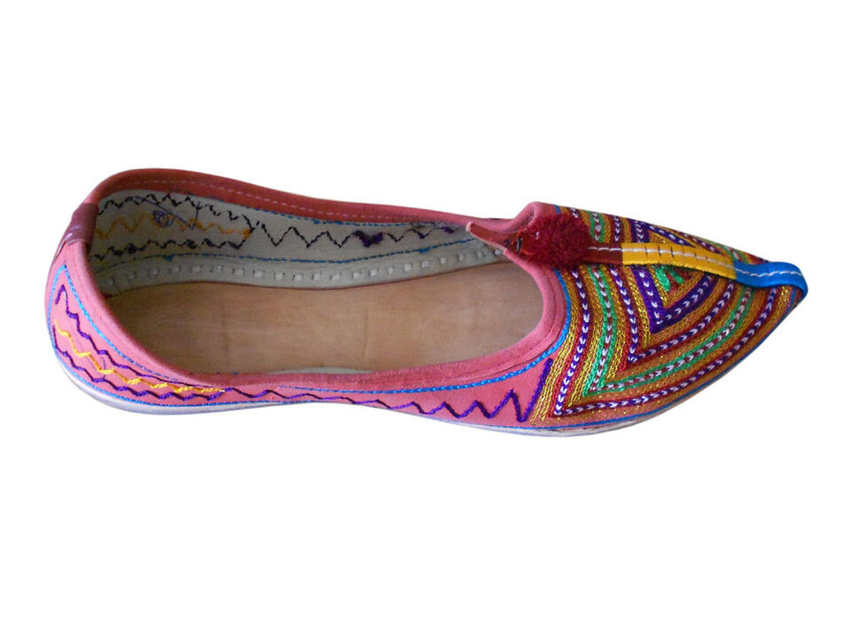 Women Shoes Indian Handmade Boho Mojaries Ethnic Leather Jutties Flip-Flops Flat US 6-9