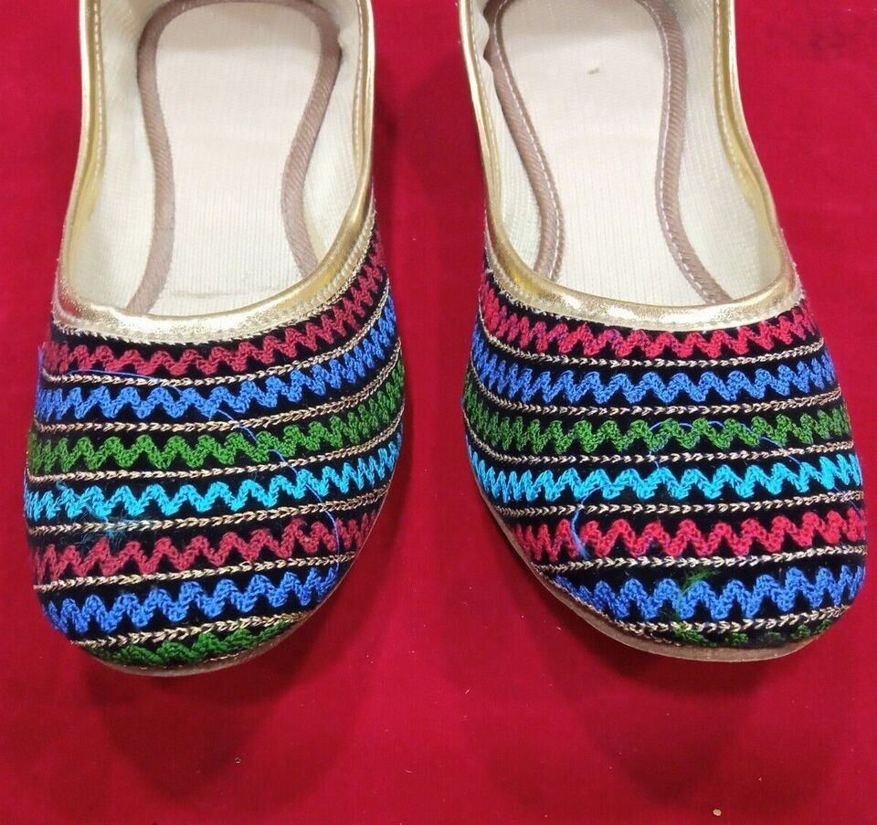 Women Shoes Indian Handmade Leather Mojaries Multi-Color Ballerinas Jutties Flip-Flops Flat US 5-9
