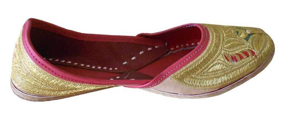 Women Shoes Handmade Leather Wedding Khussa Loafers Casual Mojaries Indian Jutties Flip-Flops Flat US 6-10