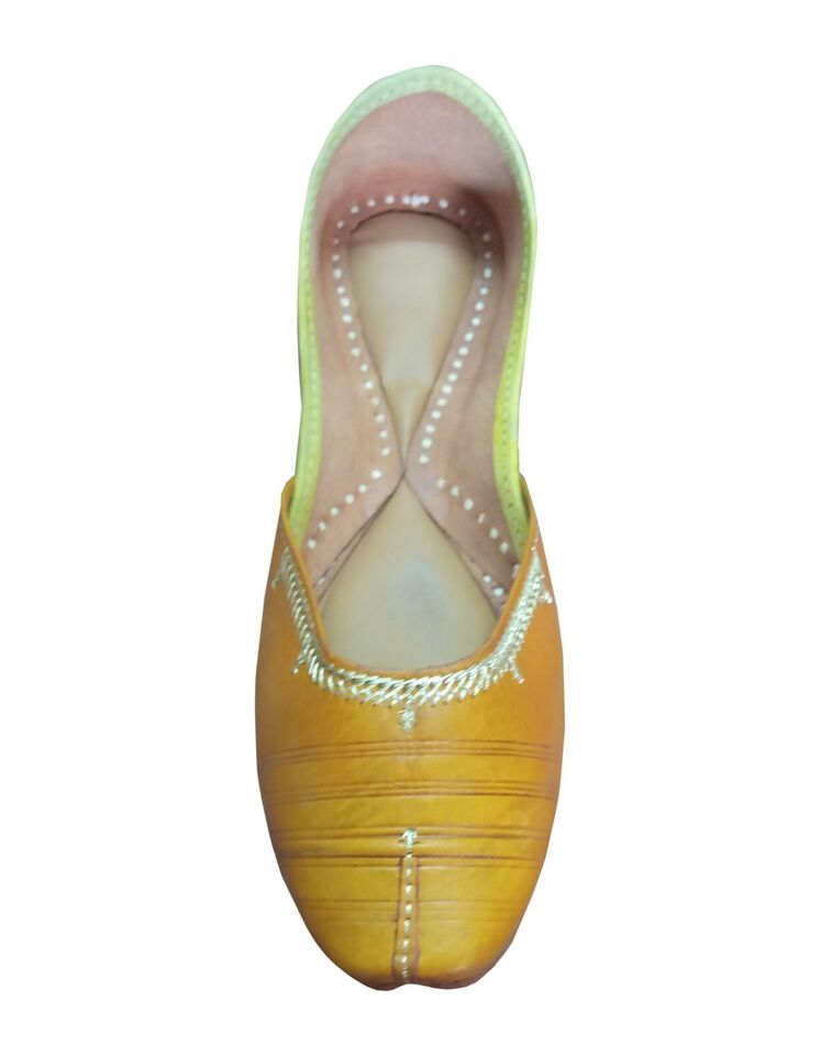 Women Shoes Indian Mojaries Handmade Leather Ballerinas Jutties Flip-Flops Flat US 6.5/8.5