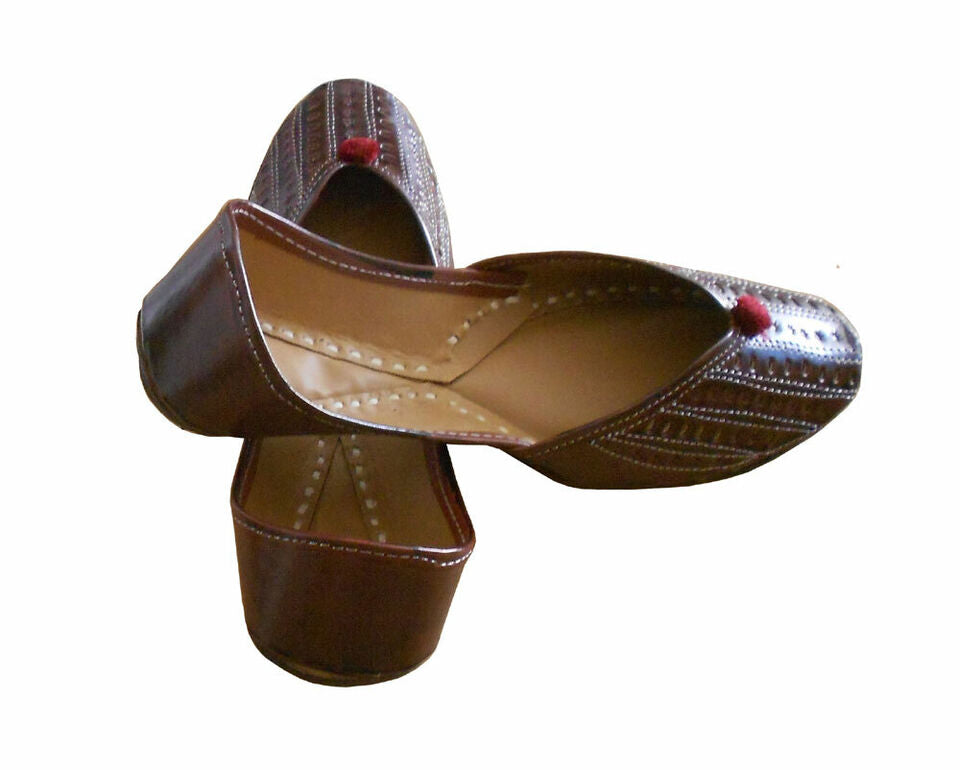 Women Shoes Indian Casual Ethnic Handmade Mojaries Leather Jutties Flip-Flops Flat US 5.5