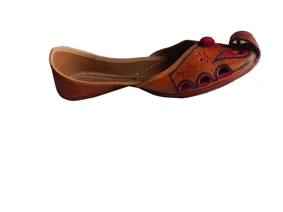 By Kalra Creations Women Shoes Ethnic Mojaries Handmade Leather Indian Khussa Wedding Jutties Flip-Flops US 5.5-7.5