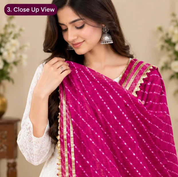 Wedding Dupatta Multicolor for Women Phulkari Bridal Silk