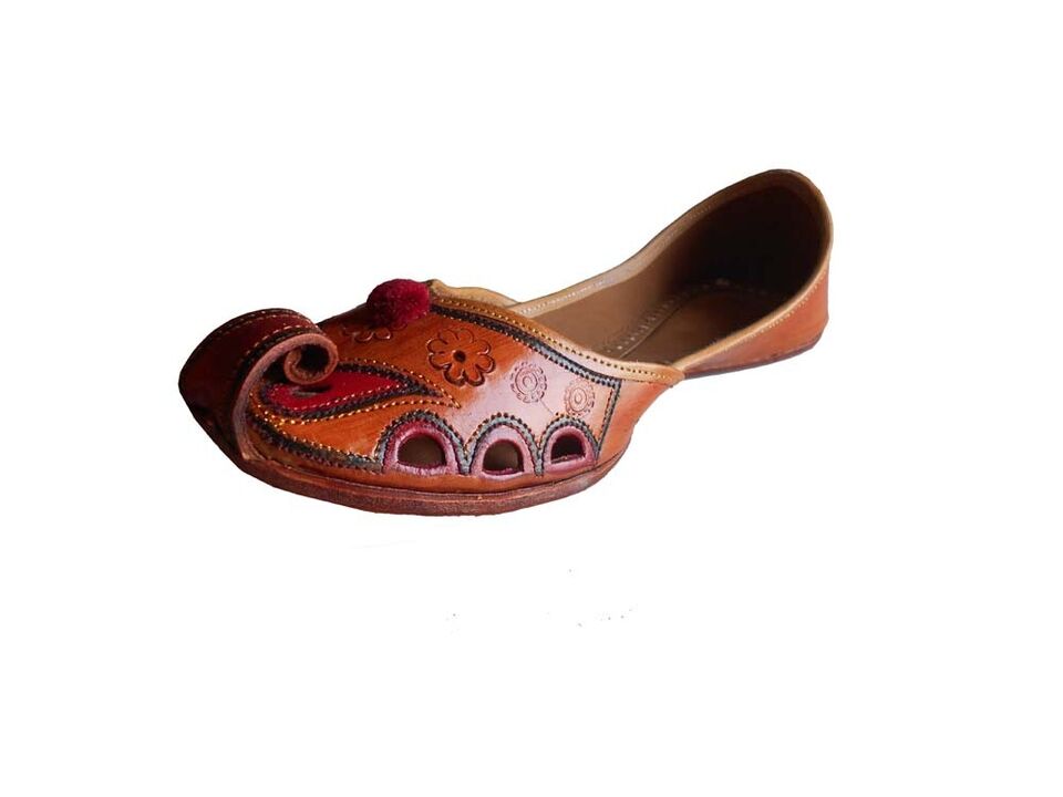 By Kalra Creations Women Shoes Ethnic Mojaries Handmade Leather Indian Khussa Wedding Jutties Flip-Flops US 5.5-7.5